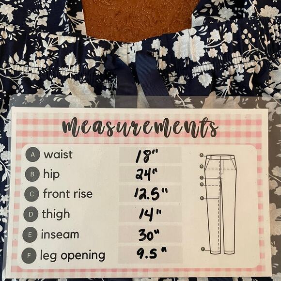 Lands’ End Pajama Pants XL Navy White Floral Print Sleepwear Lounge Drawstring - Picture 14 of 14